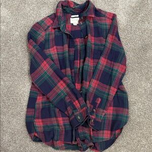 American Eagle Outfitters Plaid Button Down Shirt - Red and Green